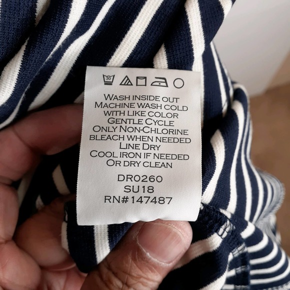 Draper James Striped Dress Nassau Navy Multi Size XL - Picture 12 of 12